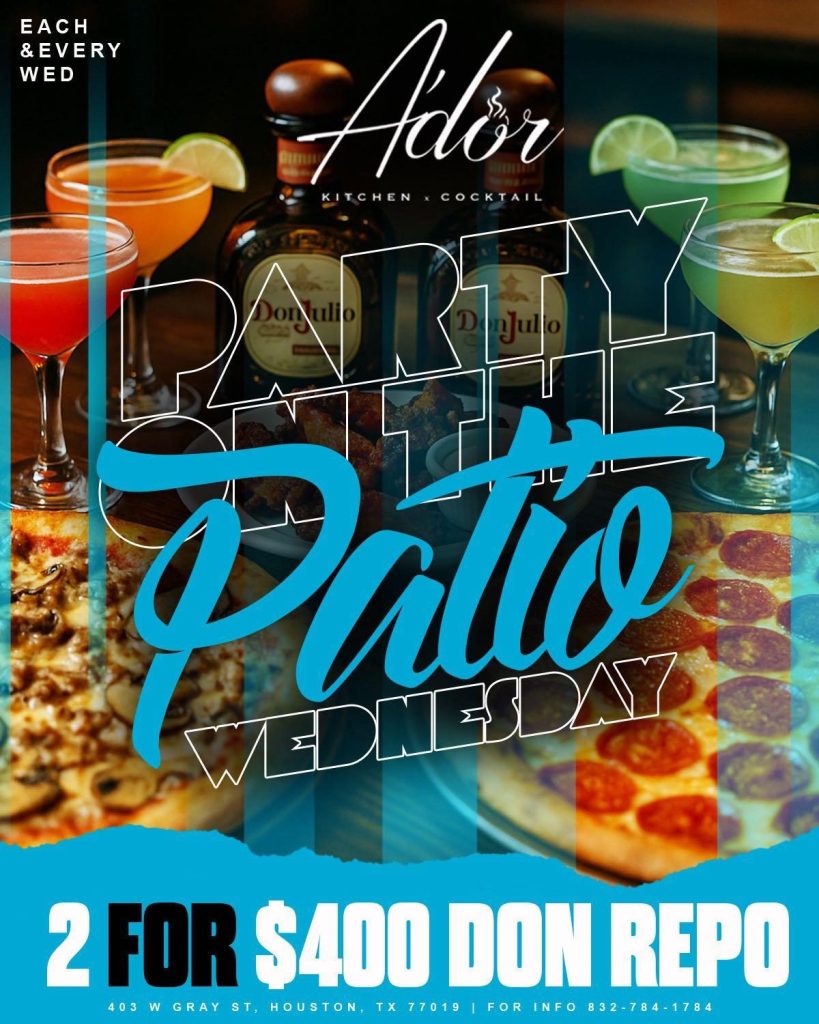 Ador Party On The Patio event flyer